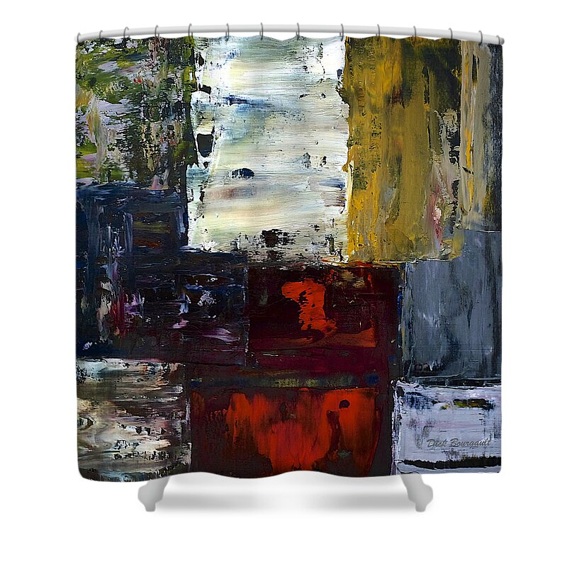 Abstract Shower Curtain featuring the painting Contemplation by Dick Bourgault