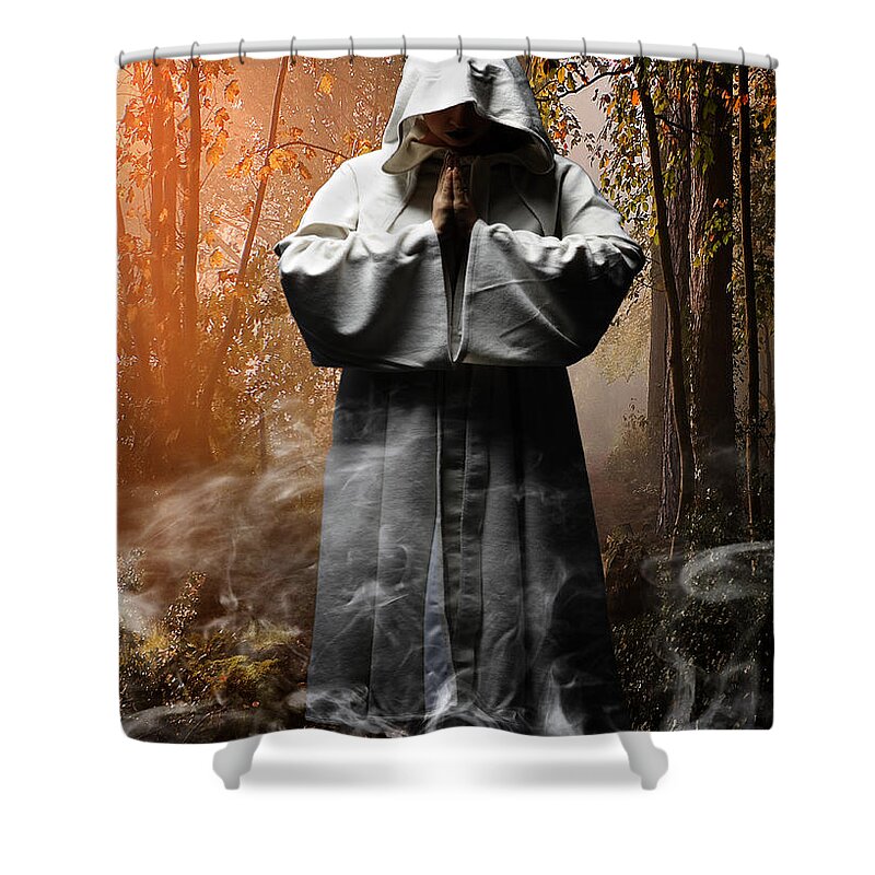 Witch Shower Curtain featuring the photograph Contemplation by Smart Aviation