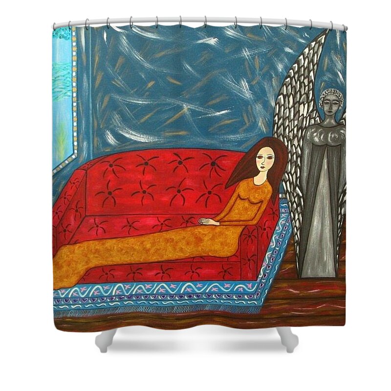  Shower Curtain featuring the painting Contempletion by Sandra Marie Adams by Sandra Marie Adams