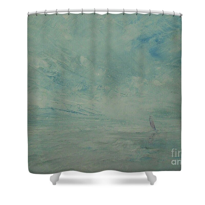 Abstract Shower Curtain featuring the painting Contentment by Jane See