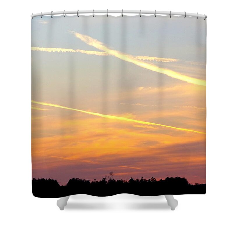 Sunset Shower Curtain featuring the photograph Chemical Sunset by Julie Pappas