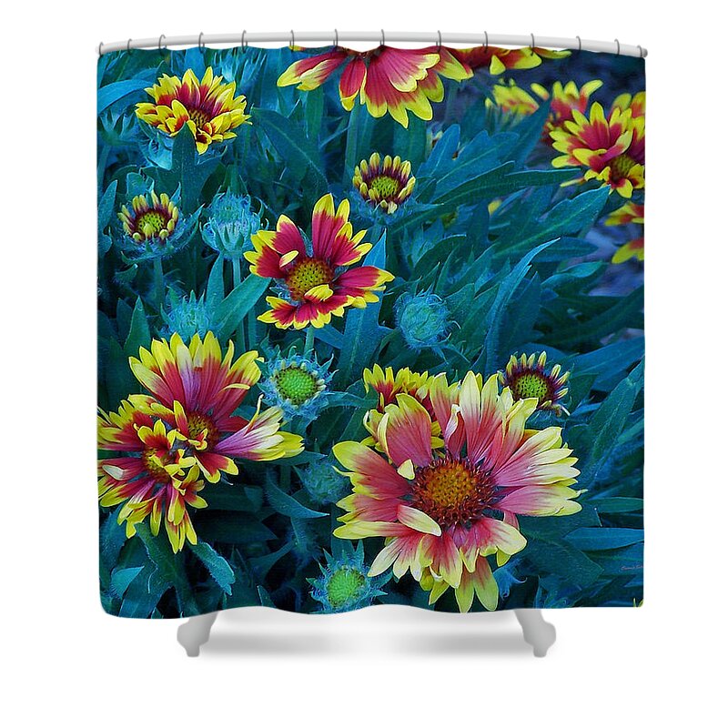 Colorful Shower Curtain featuring the digital art Contrasting Colors by Ernest Echols