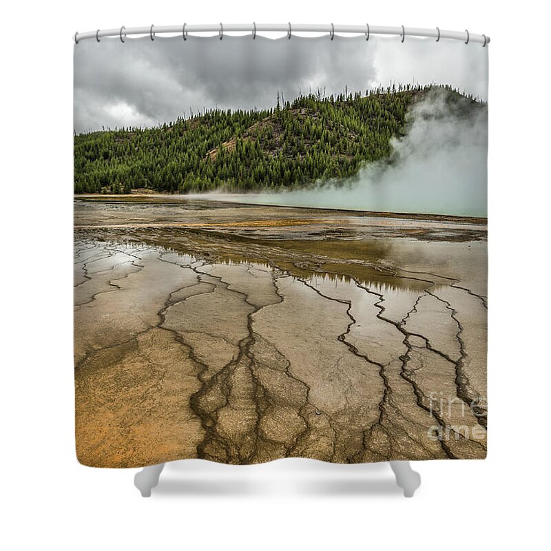 Midway Geyser Basin Shower Curtain featuring the photograph Contrasts at Midway Geyser Basin by Sue Smith