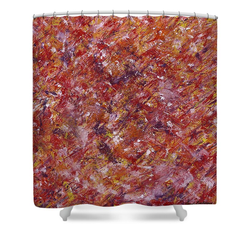 Abstract Expression Shower Curtain featuring the painting Conversations with God by Angela Bushman