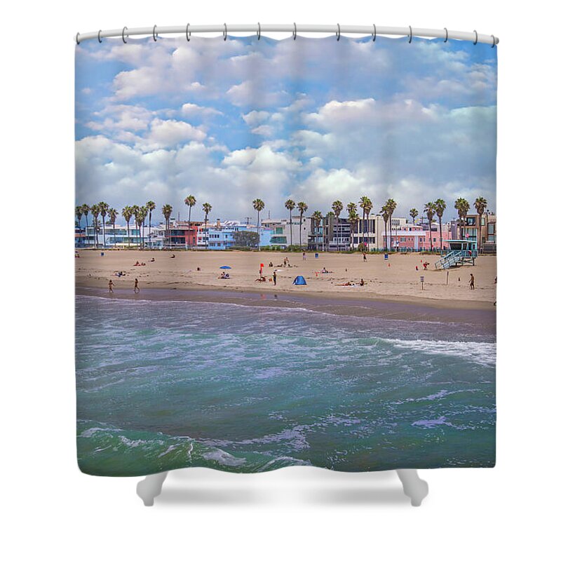 Venice Beach Shower Curtain featuring the photograph Cool Down on the Coast by Lynn Bauer