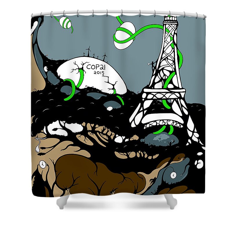 Paris Shower Curtain featuring the digital art Cop21 by Craig Tilley