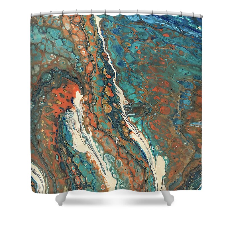 Acrylic Shower Curtain featuring the painting Copper Canyon by Teresa Wilson