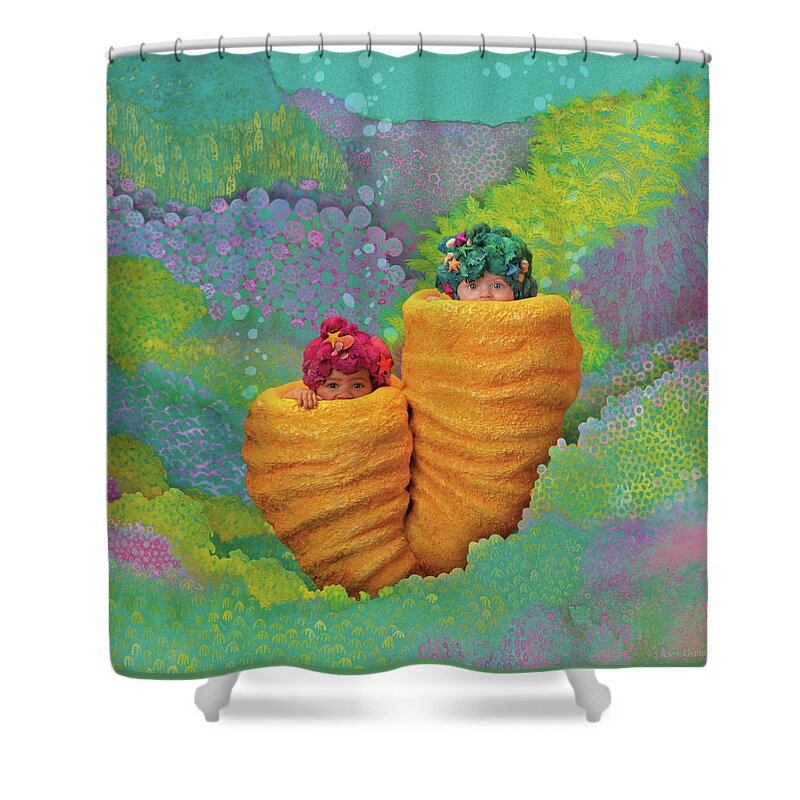 Under The Sea Shower Curtain featuring the photograph Coral Babies by Anne Geddes