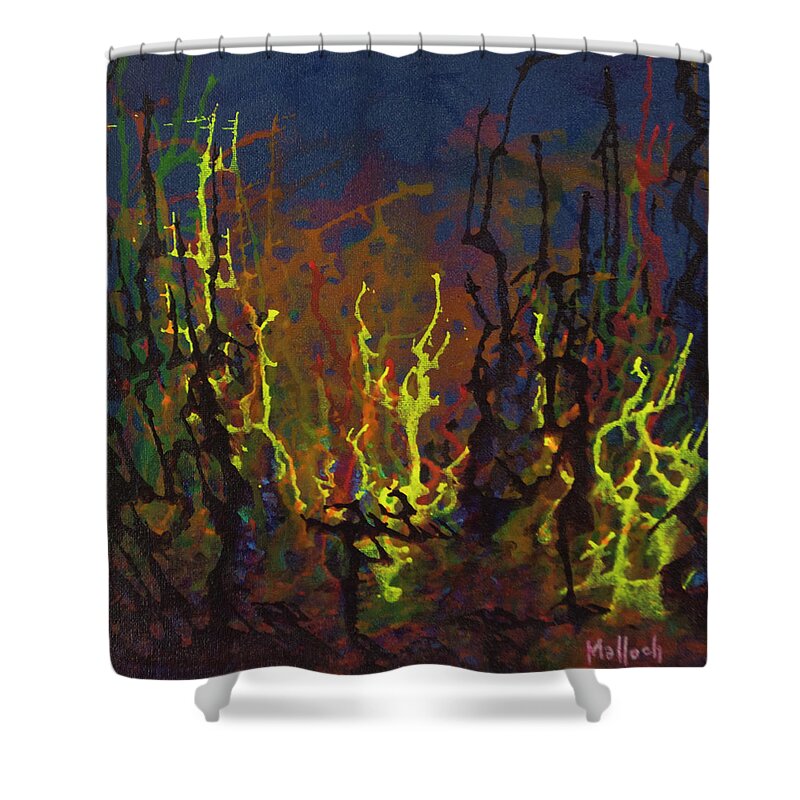 Coral Shower Curtain featuring the painting Coral Dance by Jack Malloch