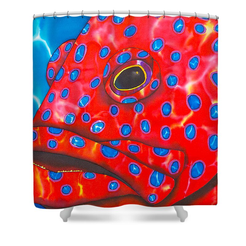 Coral Grouper Shower Curtain featuring the painting Coral Groupper II by Daniel Jean-Baptiste