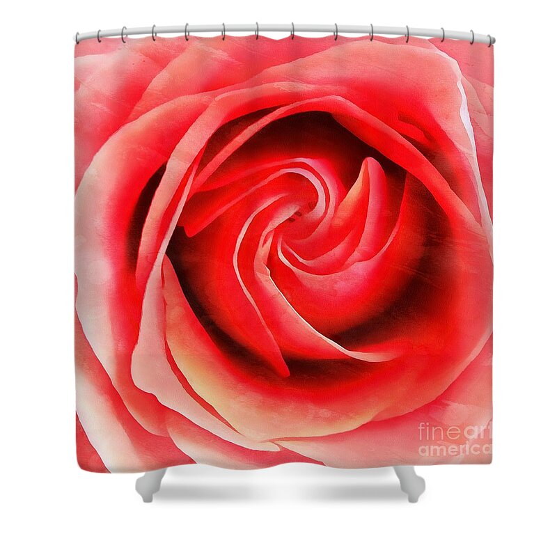 Rose Shower Curtain featuring the photograph Coral Rose - My Pleasure - Rose by Janine Riley