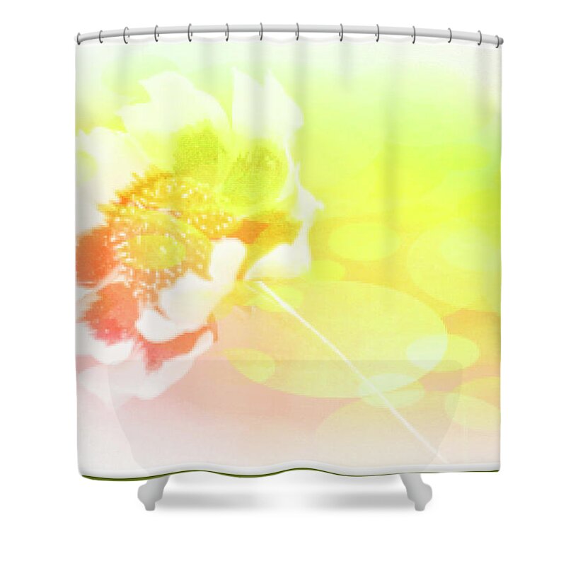 Garden Shower Curtain featuring the digital art Coreopsis Flower by A Macarthur Gurmankin