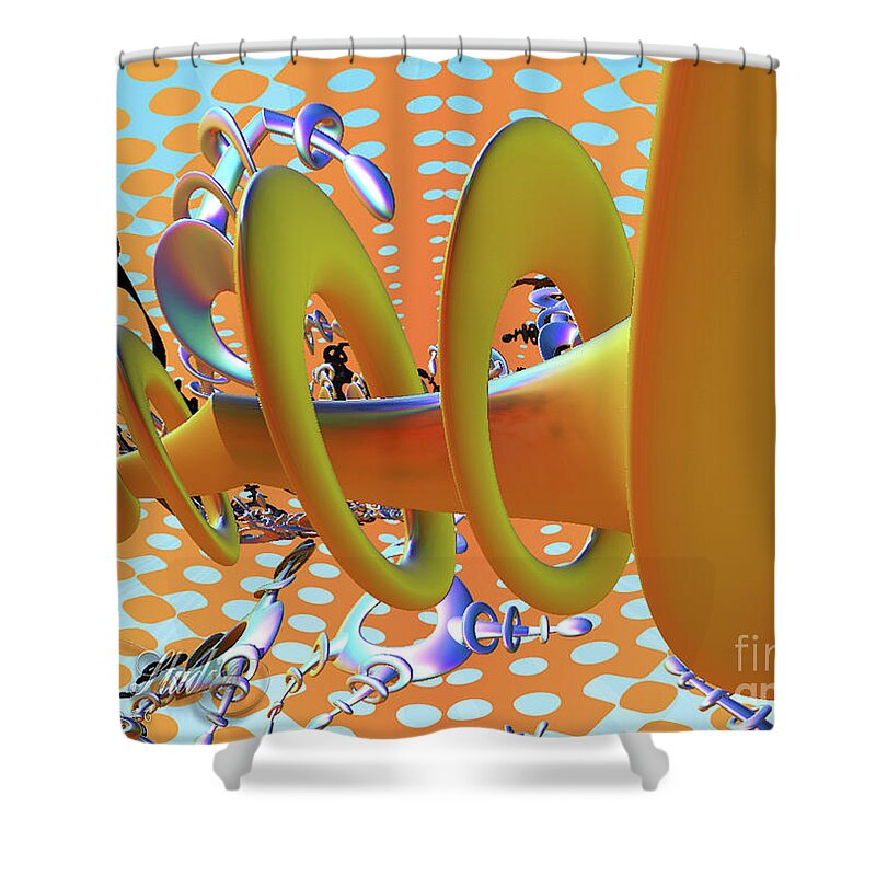  Shower Curtain featuring the digital art Corkscrew by Melissa Messick