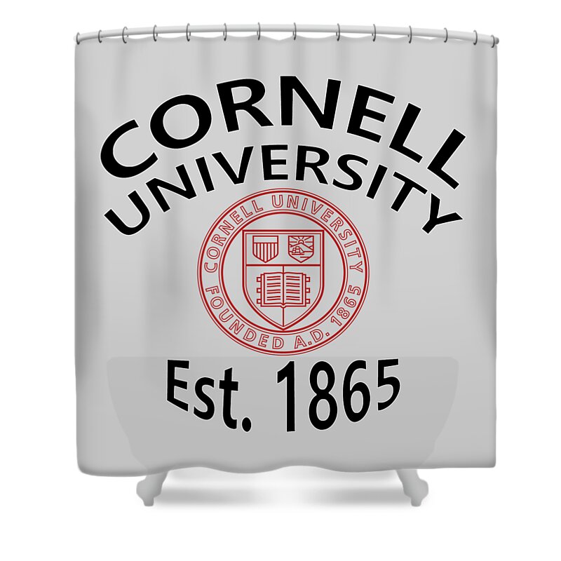 Cornell University Shower Curtain featuring the digital art Cornell University Est 1865 by Movie Poster Prints