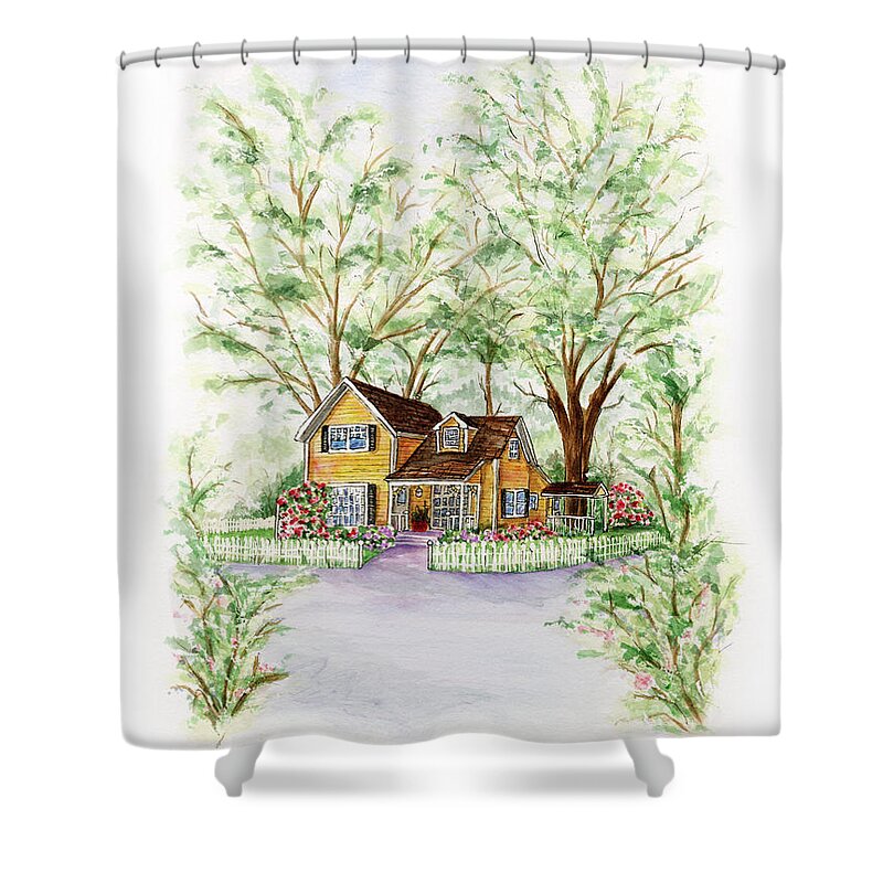 Ashland Shower Curtain featuring the painting Corner Charmer by Lori Taylor