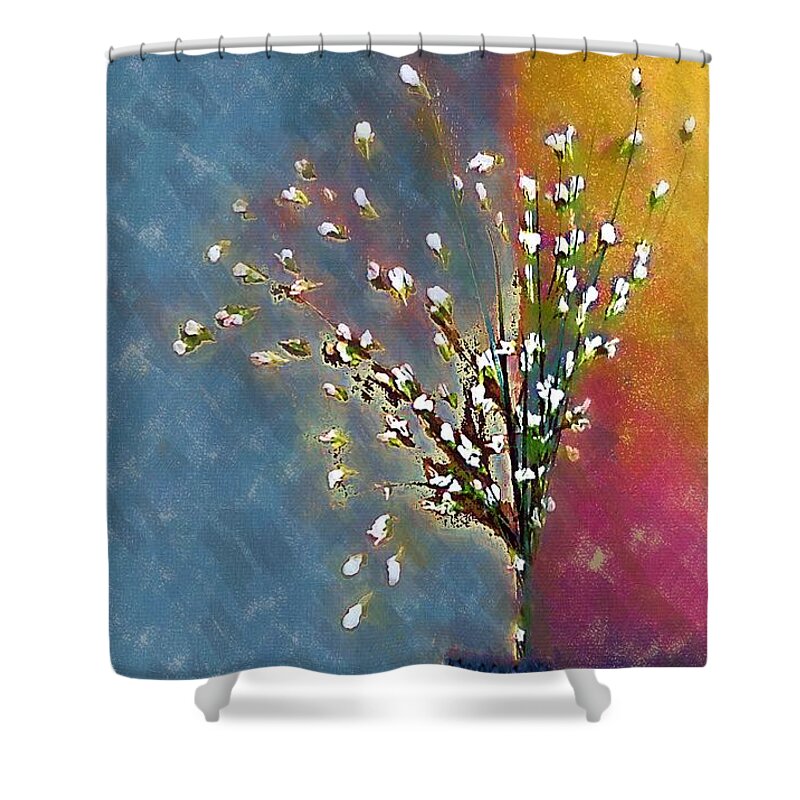 Still Life Shower Curtain featuring the painting Cornered by RC DeWinter