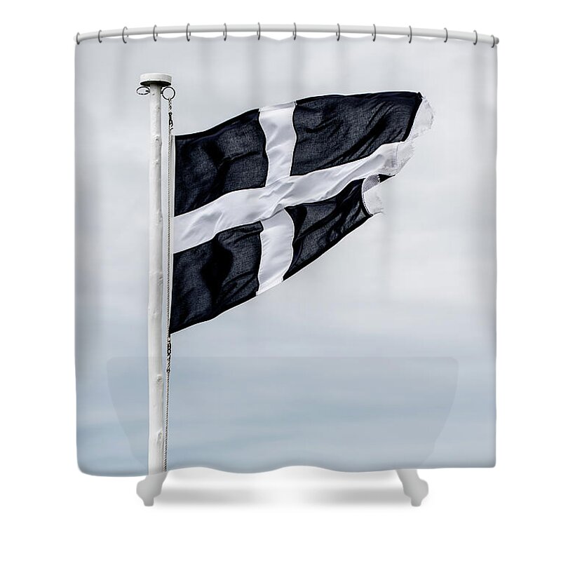 Helen Northcott Shower Curtain featuring the photograph Cornish Flag iii by Helen Jackson