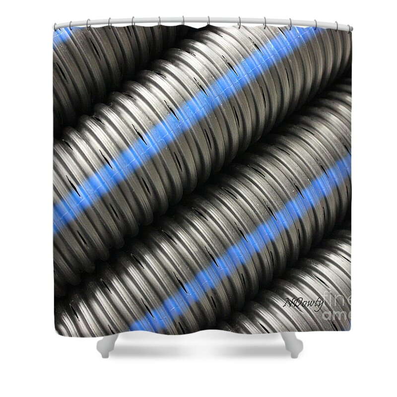 Corrugated Drain Pipe Shower Curtain featuring the photograph Corrugated Drain Pipe by Natalie Dowty