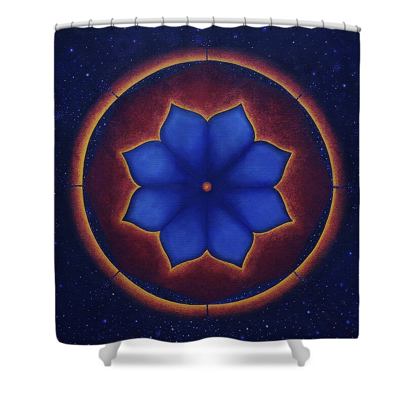 Mandala Shower Curtain featuring the painting Cosmic harmony by Erik Grind