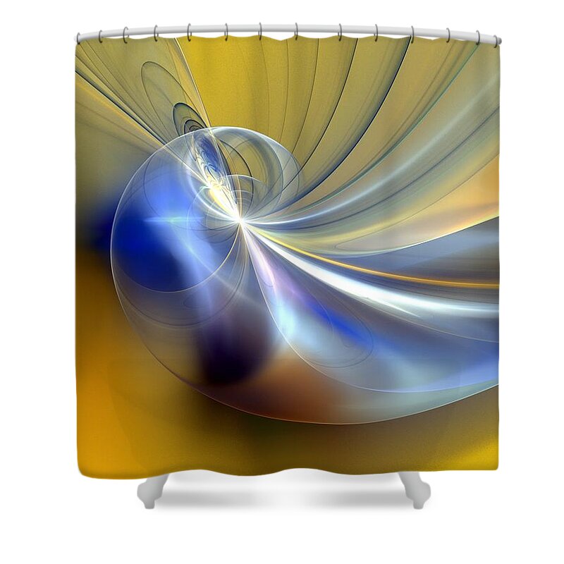 Digital Painting Shower Curtain featuring the digital art Cosmic Shellgame by David Lane