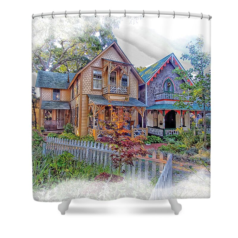 Martha�s Vineyard Shower Curtain featuring the photograph Cottage Gardens by Constantine Gregory