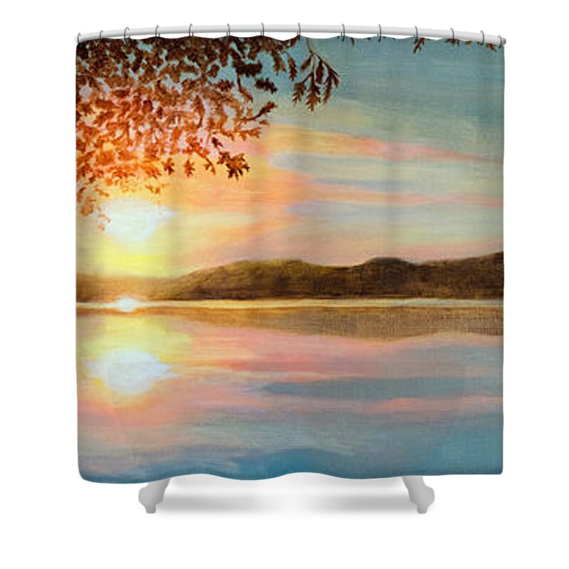 Cottage Shower Curtain featuring the painting Cottage View by Laurel Best