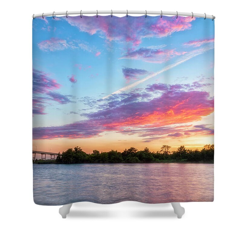 Fine Art Landscape Photography Shower Curtain featuring the photograph Cotton Candy Sunset by Russell Pugh