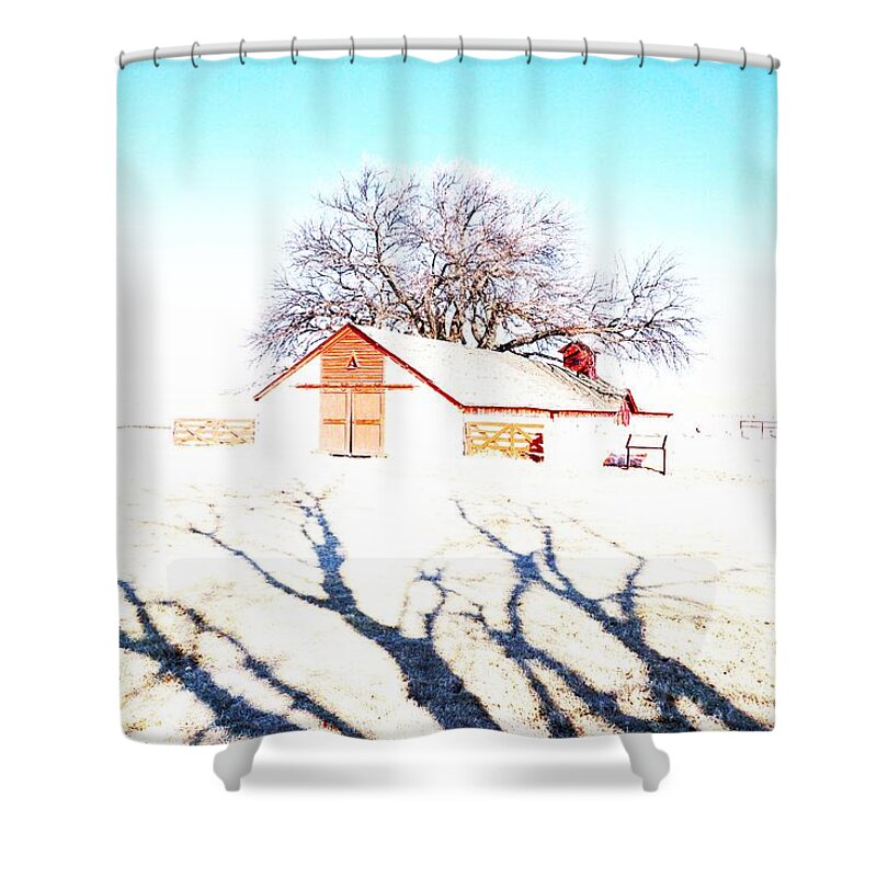 Ranch Shower Curtain featuring the photograph Cottonwood Ranch, Kansas by Merle Grenz