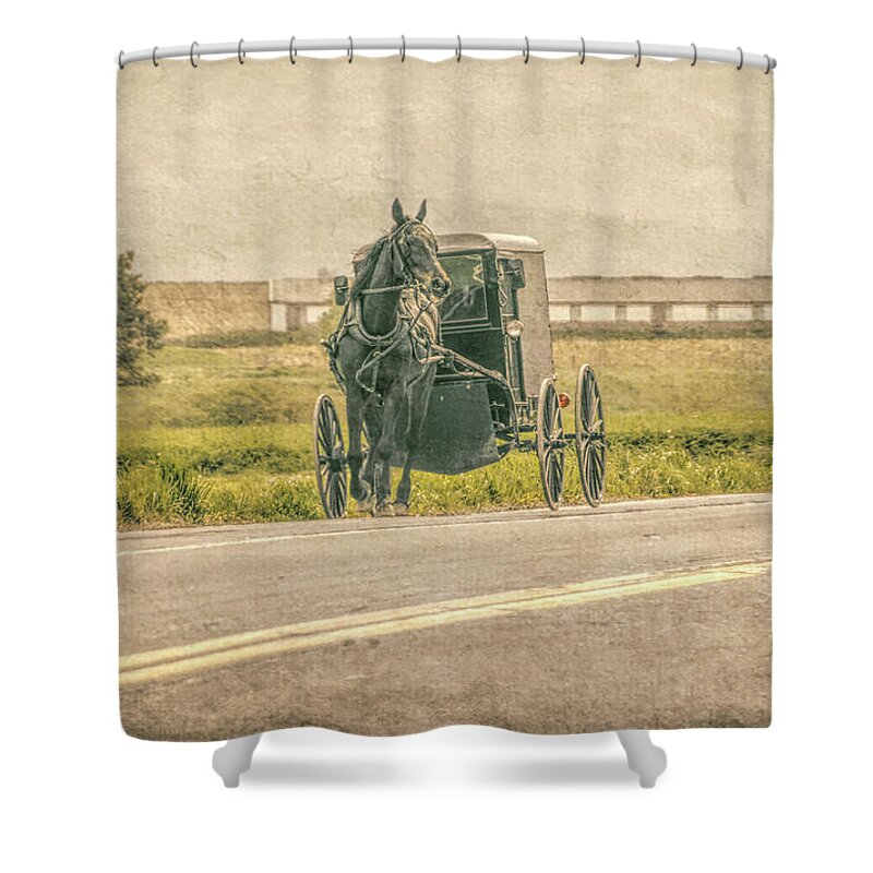  Shower Curtain featuring the photograph Country Amish Ride by Dyle Warren