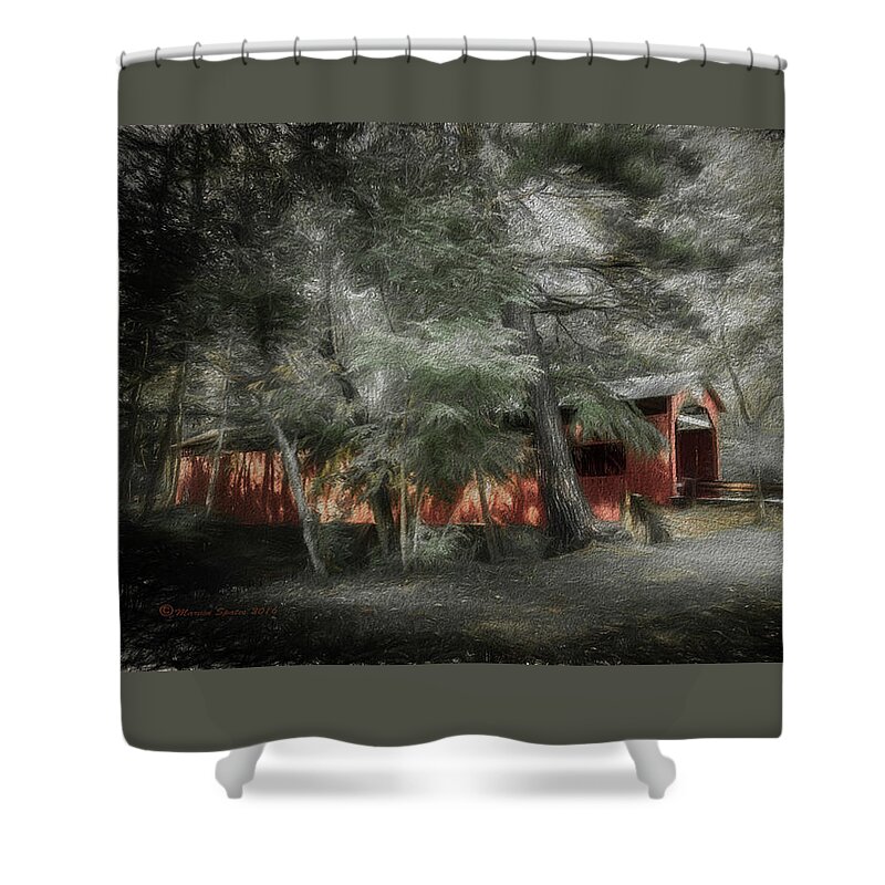 Wooden Shower Curtain featuring the photograph Country Crossing by Marvin Spates