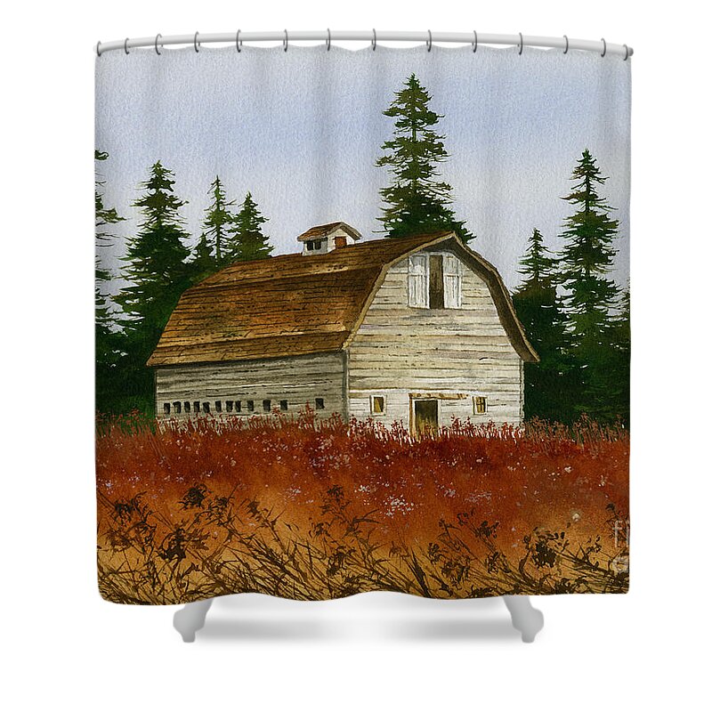 Country Landscape Shower Curtain featuring the painting Country Landscape by James Williamson