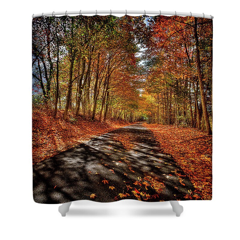Mark T. Allen Shower Curtain featuring the photograph Country Road by Mark Allen