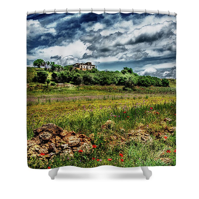  Shower Curtain featuring the photograph Country Side Sicily by Patrick Boening
