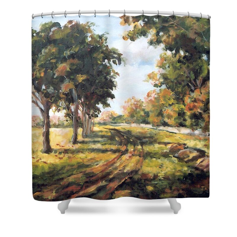 Ingrid Dohm Shower Curtain featuring the painting Countryside by Ingrid Dohm