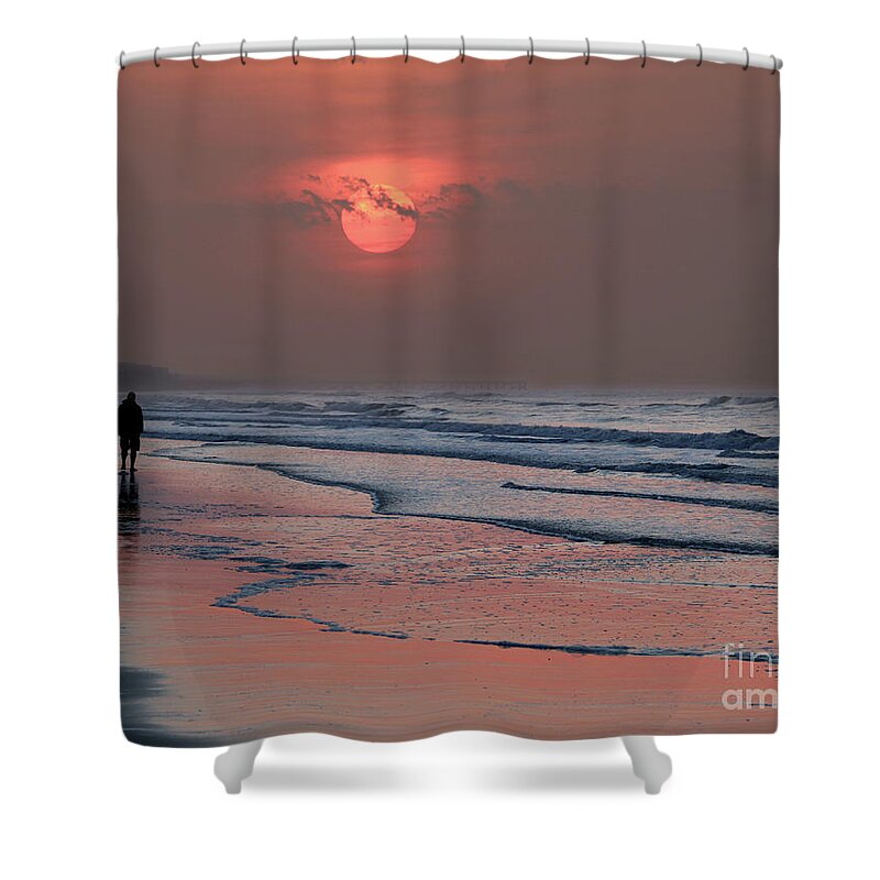 Romantic Couple Shower Curtain featuring the photograph Couple at Sunrise 3238 by Jack Schultz
