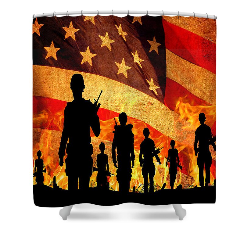 Courage Shower Curtain featuring the photograph Courage Under Fire by Mark Allen