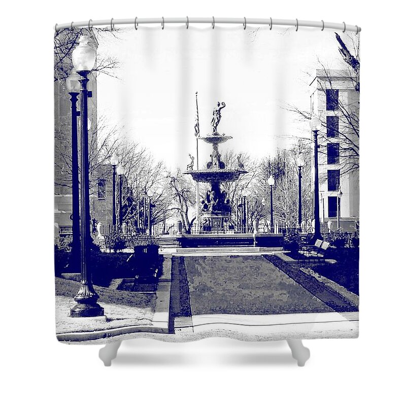 Court Square Shower Curtain featuring the photograph Court Square Downtown Memphis TN by Lizi Beard-Ward