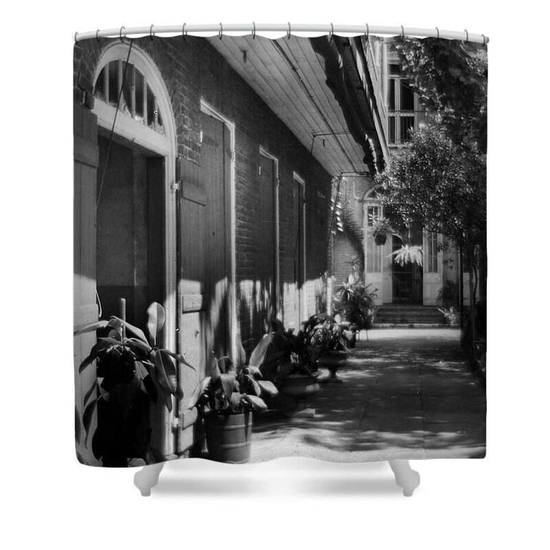 Courtyard Shower Curtain featuring the photograph Courtyard by Crescent City Collective