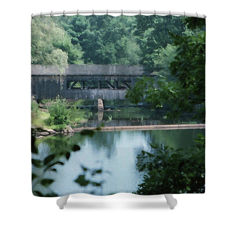 Covered Bridge Shower Curtain featuring the photograph Covered Bridge by Geoff Jewett