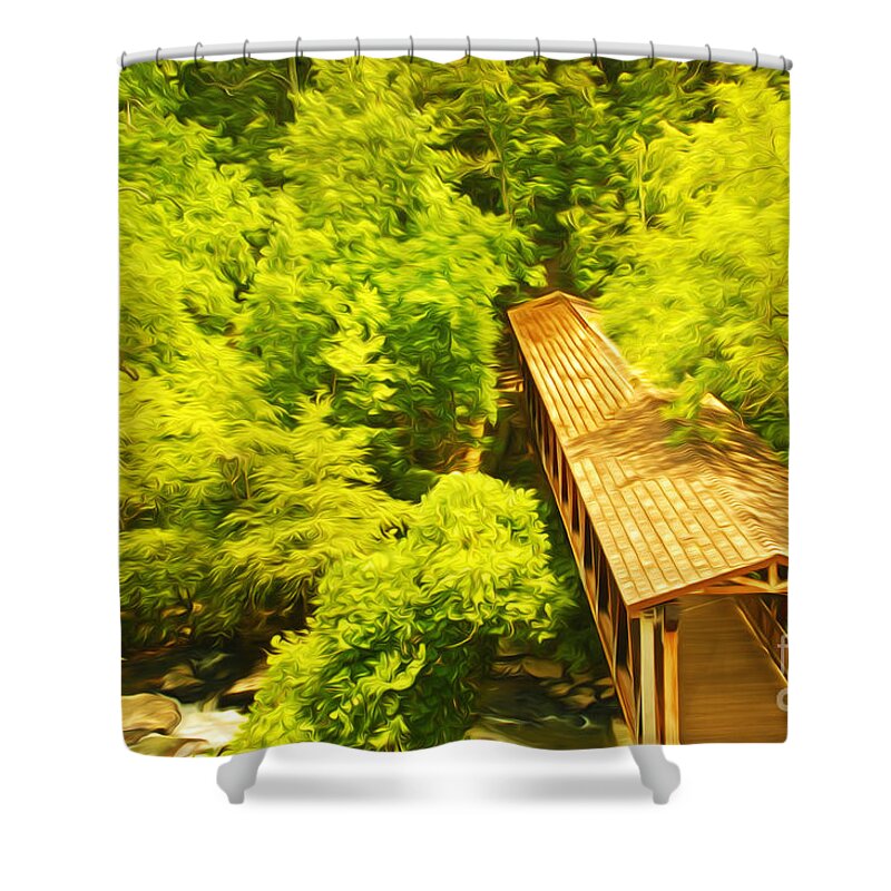 Covered Bridge Shower Curtain featuring the photograph Covered Bridge by Laura D Young