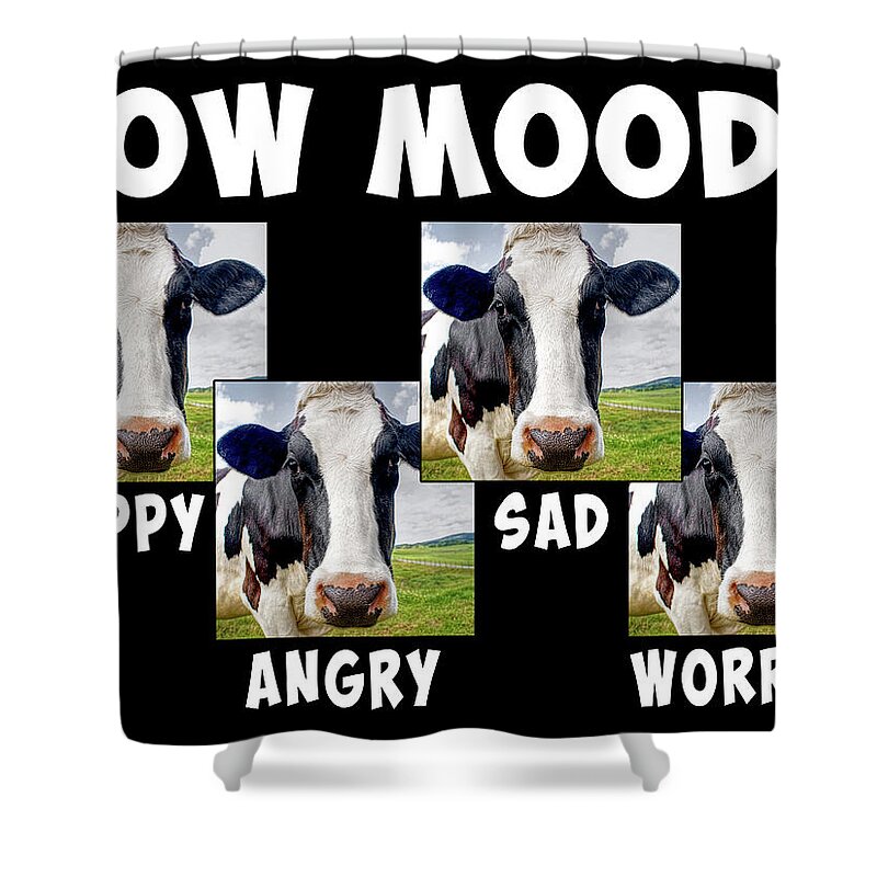 Cow Shower Curtain featuring the mixed media Cow Moods by Dave Lee