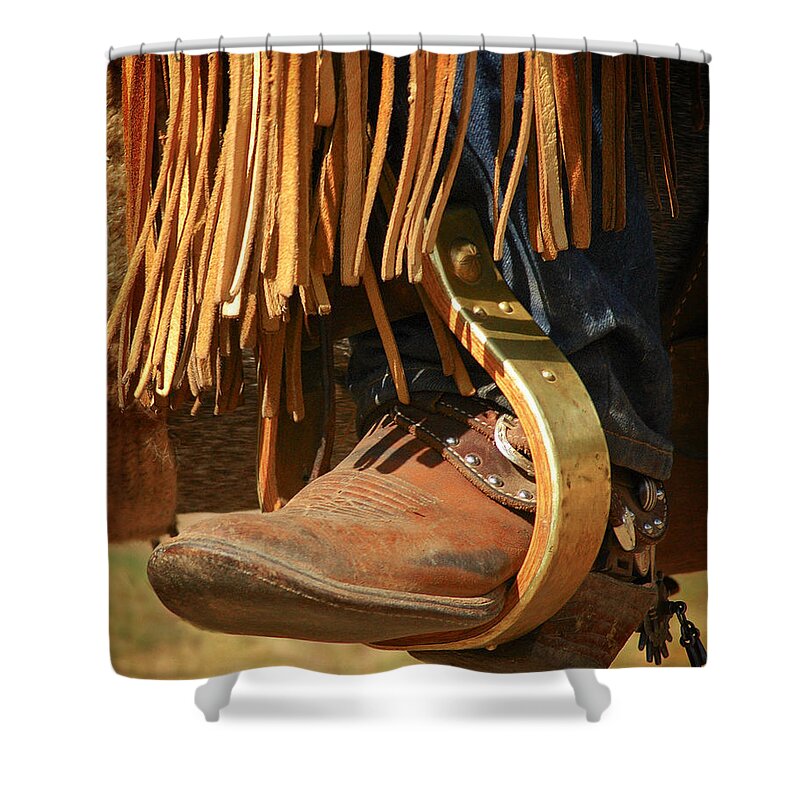 Boots Shower Curtain featuring the photograph Cowboy Boots by Scott Read