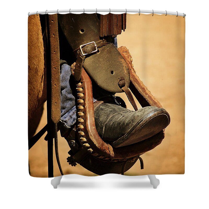 Boots Shower Curtain featuring the photograph Cowboy Up by Scott Read