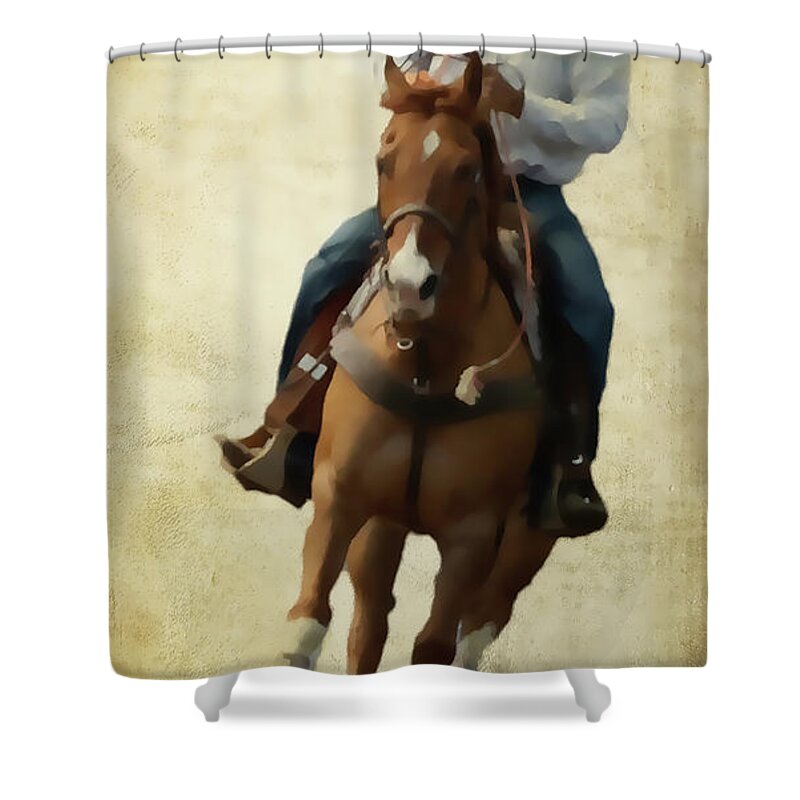 Cowboy Shower Curtain featuring the photograph Cowboy Wrangler by Athena Mckinzie