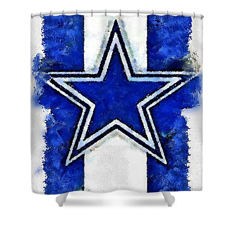 Dallas Cowboys Shower Curtain featuring the digital art Cowbys Iphone case by Carrie OBrien Sibley