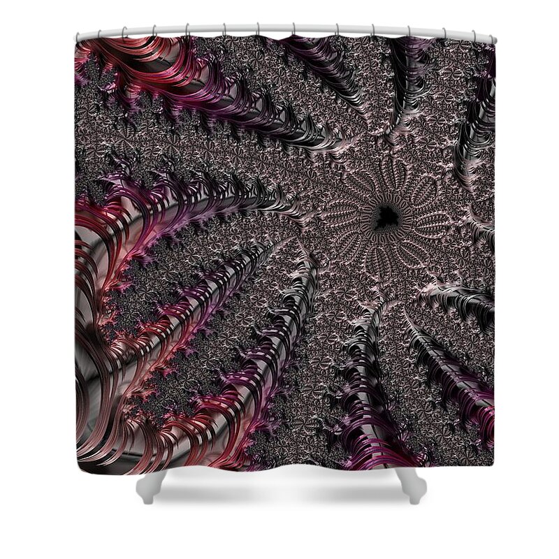 Fractal Shower Curtain featuring the digital art Cowry Tree by Paisley O'Farrell