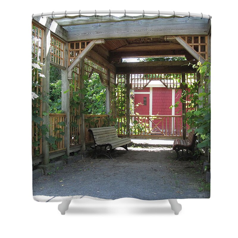 Bower Shower Curtain featuring the photograph Cozy Hideaway by Brandy Woods