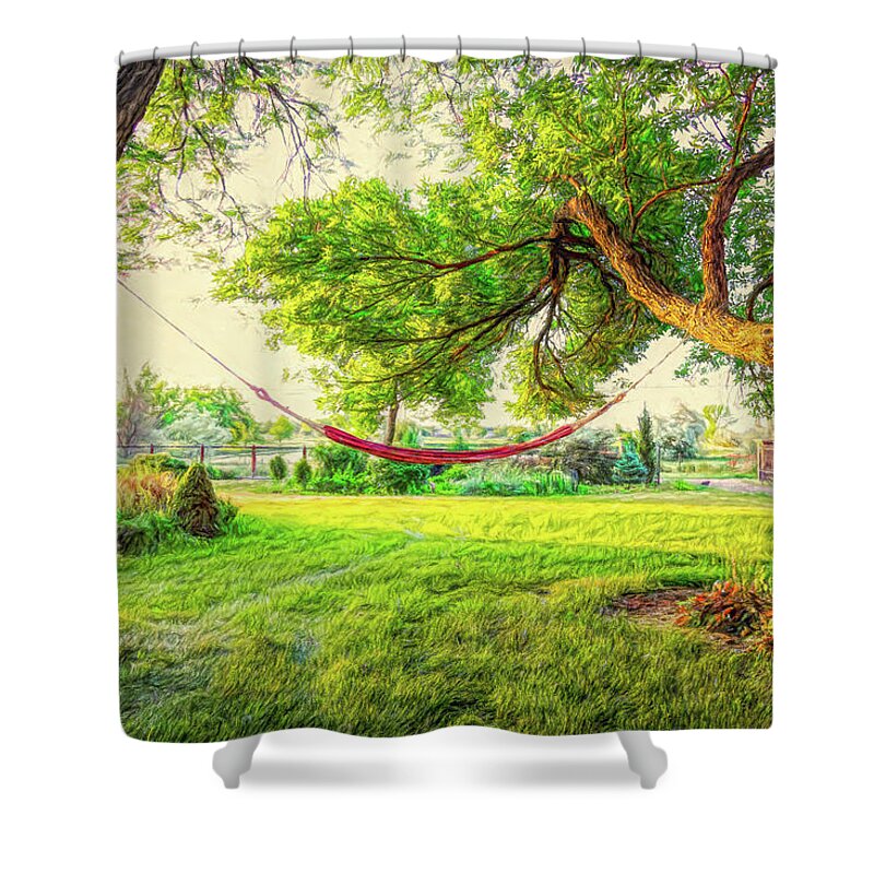 Country Art Shower Curtain featuring the photograph Cozy Lazy Afternoon by James BO Insogna