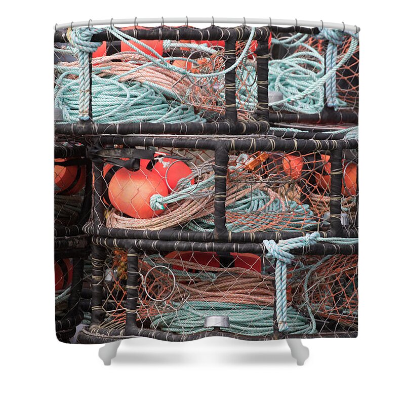 Crab Shower Curtain featuring the photograph Crab Pots by Deana Glenz