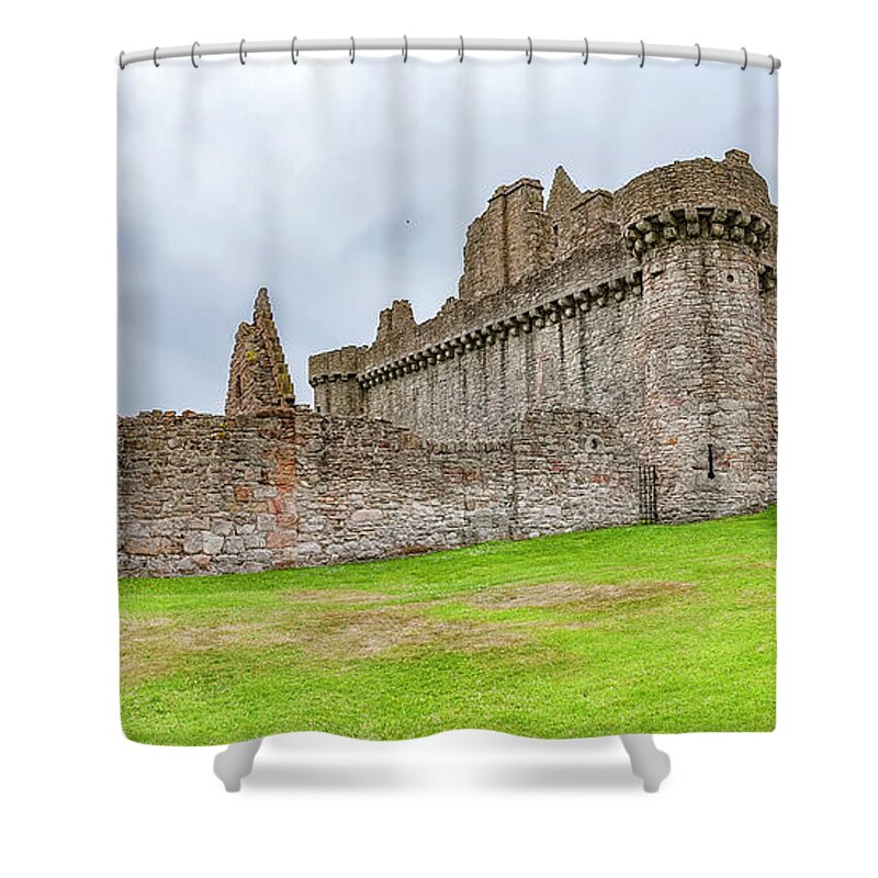 Panorama Shower Curtain featuring the photograph Craigmillar Castle Panorama by Antony McAulay